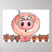 Sechs kleine Schweine Poster