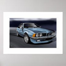 Sechs Reihe Beemer 635CSi Plakat