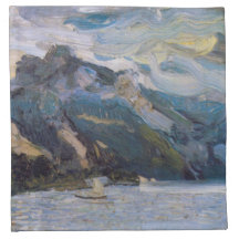 See Traunsee mit Bergen durch Richard Gerstl Stoff Serviette