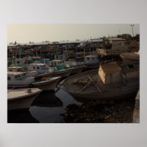 Seehafen mit Fischerbooten - Tartus, Syrien poster