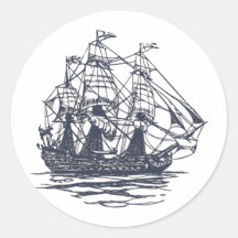 Seeschiff Runder Sticker