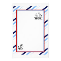 Seeschiffs-u. Anker-Briefpapier Bedrucktes Papier