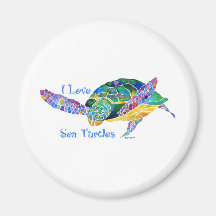 Seeschildkröte-Liebe eine Schildkröte Kühlschrankmagnet