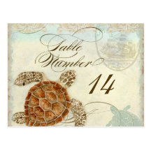 Seeschildkröte-moderne Küstenozean-Strand-Wirbels- Postkarte