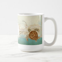 Seeschildkröte-moderne Küstenozean-Strand-Wirbels- Kaffee Tasse