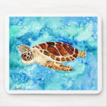 SeeschildkrötemarineMeereswelt Watercolormalerei Mousepad