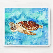 SeeschildkrötemarineMeereswelt Watercolormalerei Mousepad