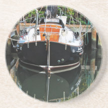 Segelboot im Beleg-Sandstein-Untersetzer