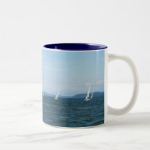 Segelboot-Rennen Tee Tasse