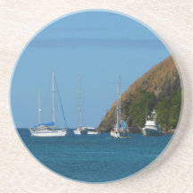 Segelboote im Bucht-Untersetzer