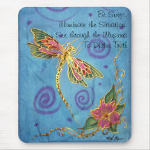 Seide gemalte Libelle Mousepad