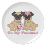 Seien Sie meine Valentine-Mops-T-Shirts und Gesche teller