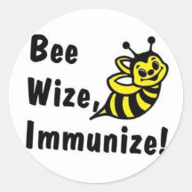 Seien Sie Wize immunisieren! Runder Sticker