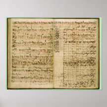 Seiten von der Kerbe der 'Kunst des Fugue Plakat