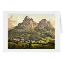 Seiz (d.h., Seis), mit dem Schlern, Tirol, Austro Karte