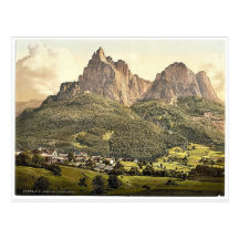 Seiz (d.h., Seis), mit dem Schlern, Tirol, Austro Postkarte