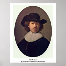 Selbstporträt durch Rembrandt Harmenszoon Van Rijn Plakat