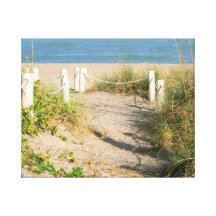Setzen Sie die Wegdüne auf den strand, die weg von Gespannter Galeriedruck