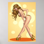 Sexy Leopard-Haut-Bikini-Mädchenpin-oben durch Al  Posterdrucke