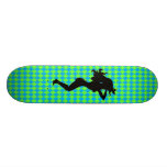 Sexy Silhouette-blauer u. grüner Diamant Personalisierte Skateboarddecks
