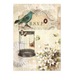 shabbychic tealBird elegantes Vintages Hochzeit UA Individuelle Ankündigung