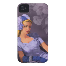 Sheila - Vierzigerjahre Abends-Abnutzung im Lavend Case-Mate iPhone 4 Hülle