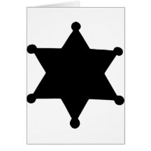 Sheriff-Stern-Kontur-Silhouette Grußkarte