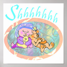 Shhhh Schlafenbaby-Druck auf Leinwand Plakatdruck