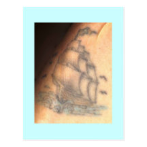 Ship Tattoo Postcard