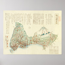 Shizuoka-Ken, JapanPanoramic Karte Posterdrucke