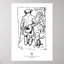 Shopenhauer with dog, by Wilhelm Busch, Plakate