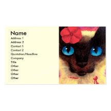 Siamesische Katzen-katzenartige Haustier-Malerei - Visitenkarten