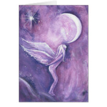 Sichelförmige Mond-Fee Notecard Karten