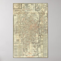 Sicherheits-Karte und Straßen-Eisenbahnen in Los A Poster