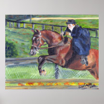 Sidesaddle-Pferdeshow-Porträt Posterdruck