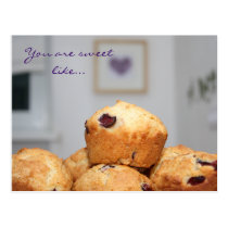 Sie sind süße Kirschmuffinkleine kuchen postkarten