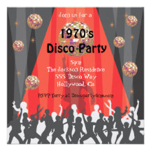 Siebzigerjahre Disco-Party Einladung