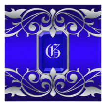 Silber-Rolle-Einladung Großherzogin-blaue Juwel