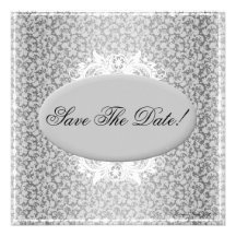 Silber und weiße BlumenSave the Date Einladung