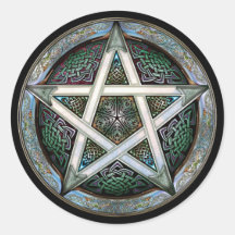 Silberne Pentagramm-Aufkleber