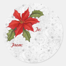 Silberne Strudel-Poinsettia Aufkleber