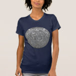 Silberner aztekischer Kalender T-shirts