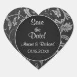 Silberner und schwarzer Damast - Save the Date Sticker