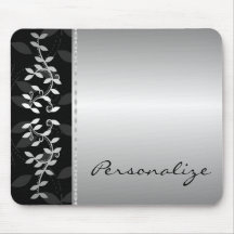 Silbernes Blatt-Grenze Mousepad