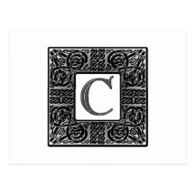 Silbernes Monogramm des Celtic-"C" Postkarte