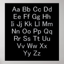 Silbernes und schwarzes Alphabet-Diagramm Plakatdrucke