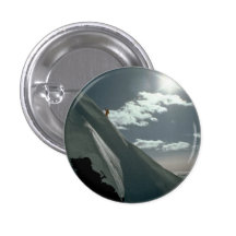 Silhouette des einzigen Skier auf Seite des Berges Button