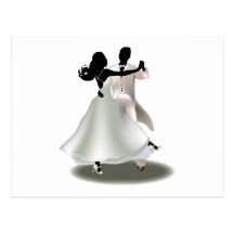 Silhouette eines Tanzen-Paares Postkarten