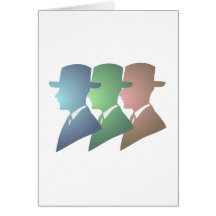 Silhouette Männer mit Hut men with hats Grußkarte