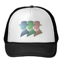 Silhouette Männer mit Hut men with hats Truckerkappe